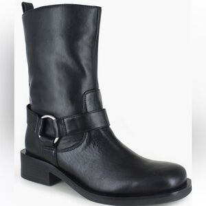 KENNETH COLE NWT Diona Harness Black Leather Mid-Calf Boots